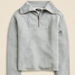 Worn once  J.Crew Heritage terry quarter-zip up sweatshirt gray size XL